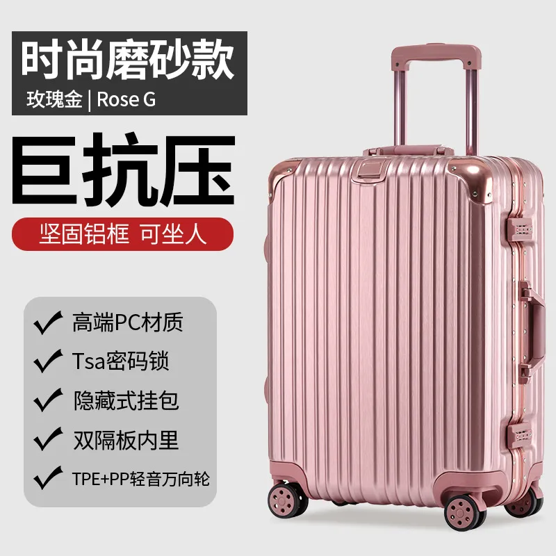 Luxury Anti-Scratch Aluminum Frame Trolley Suitcase Luggage - 20-29 Inch Travel Bag for Men & Women, Durable Hardshell Rolling Suitcase for Business & Leisure Trips - Image 10
