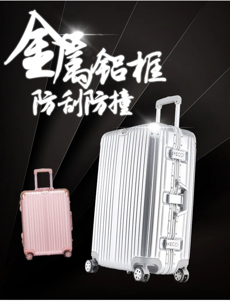 Luxury Anti-Scratch Aluminum Frame Trolley Suitcase Luggage - 20-29 Inch Travel Bag for Men & Women, Durable Hardshell Rolling Suitcase for Business & Leisure Trips showcase 7