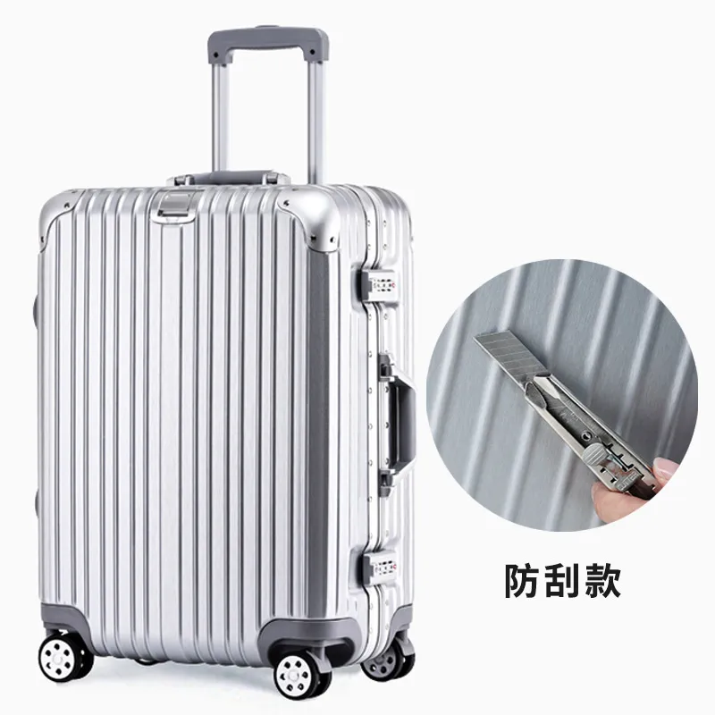 Luxury Anti-Scratch Aluminum Frame Trolley Suitcase Luggage - 20-29 Inch Travel Bag for Men & Women, Durable Hardshell Rolling Suitcase for Business & Leisure Trips showcase 6