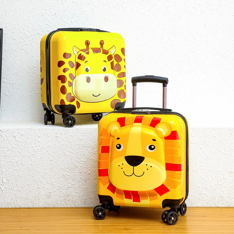 Cute Cartoon Children's Trolley Luggage 18-Inch Boarding Suitcase with Universal Wheels and Password Lock, Ideal Gift for Kids - Image 2