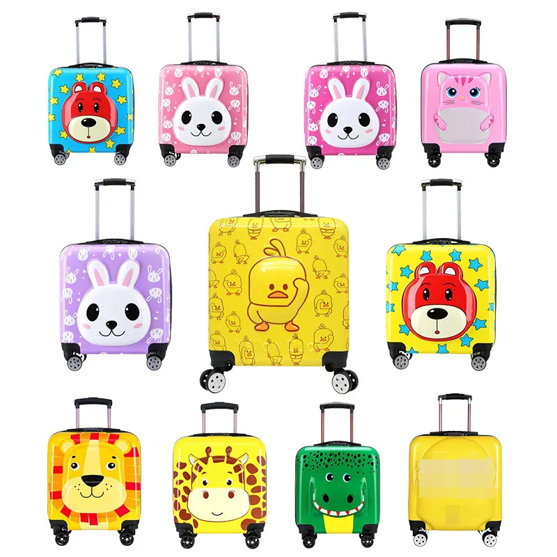Cute Cartoon Children's Trolley Luggage 18-Inch Boarding Suitcase with Universal Wheels and Password Lock, Ideal Gift for Kids - Image 1