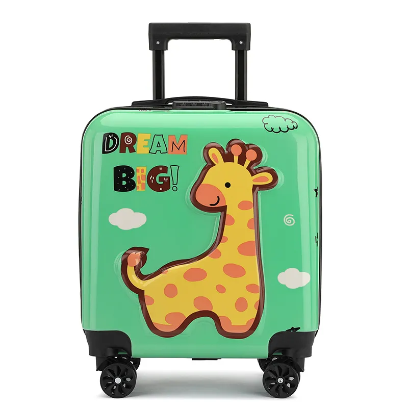 Cute Cartoon Children's Trolley Luggage 18-Inch Boarding Suitcase with Universal Wheels and Password Lock, Ideal Gift for Kids - Image 8