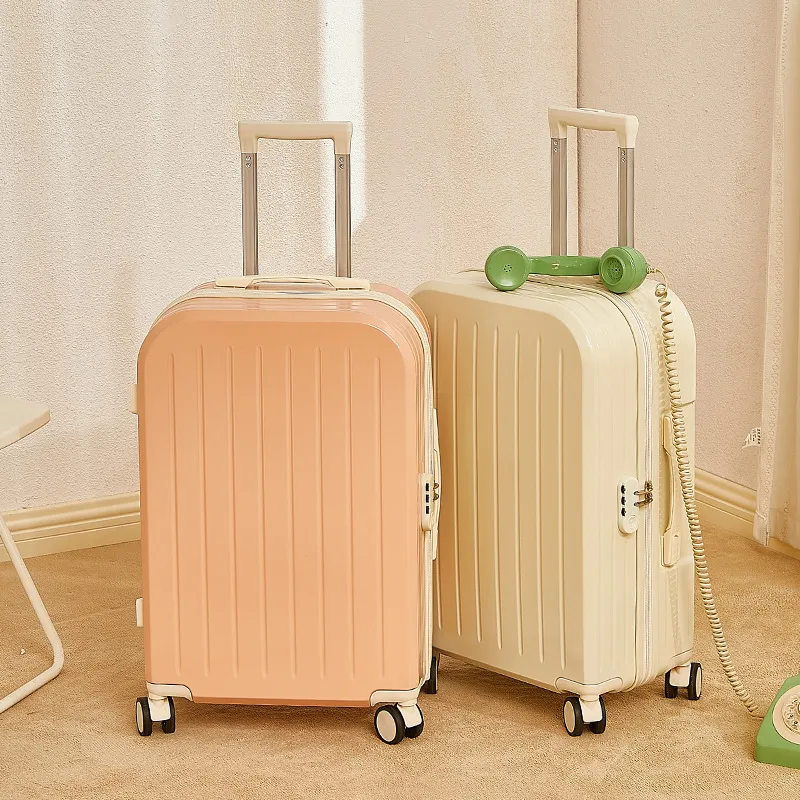Women's Lightweight 20-inch Trolley Suitcase with Password Lock and 4-Way Spinner Wheels, Japanese Style Small Fresh Luggage for Students and Travelers thumbnail 2