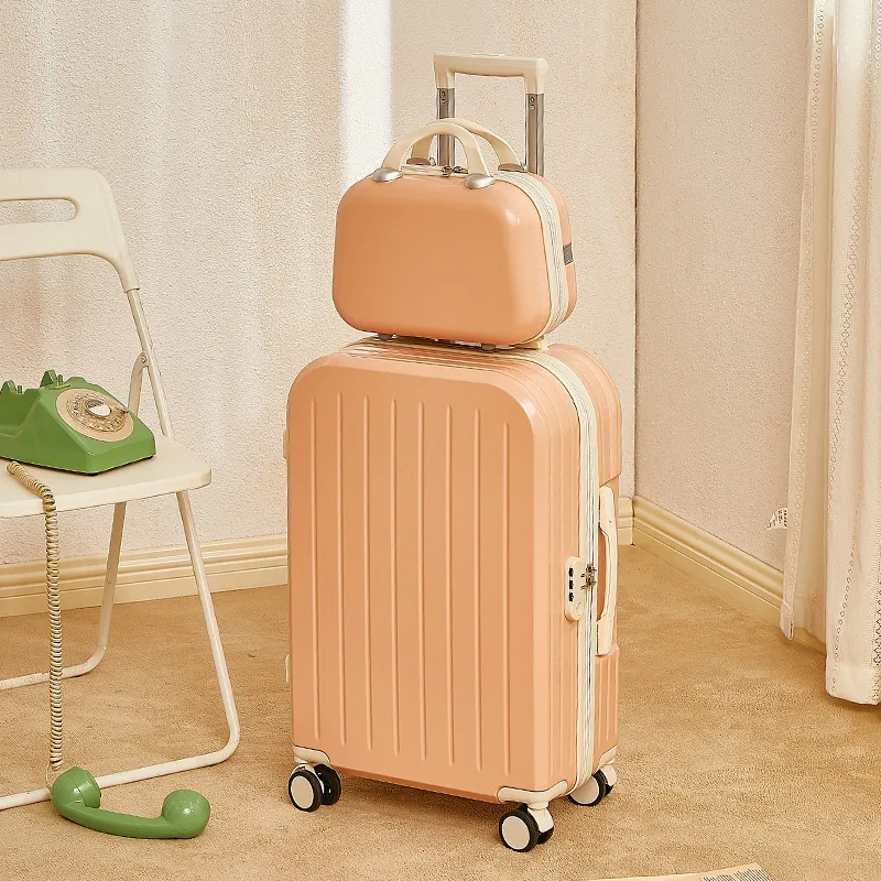 Women's Lightweight 20-inch Trolley Suitcase with Password Lock and 4-Way Spinner Wheels, Japanese Style Small Fresh Luggage for Students and Travelers thumbnail 7
