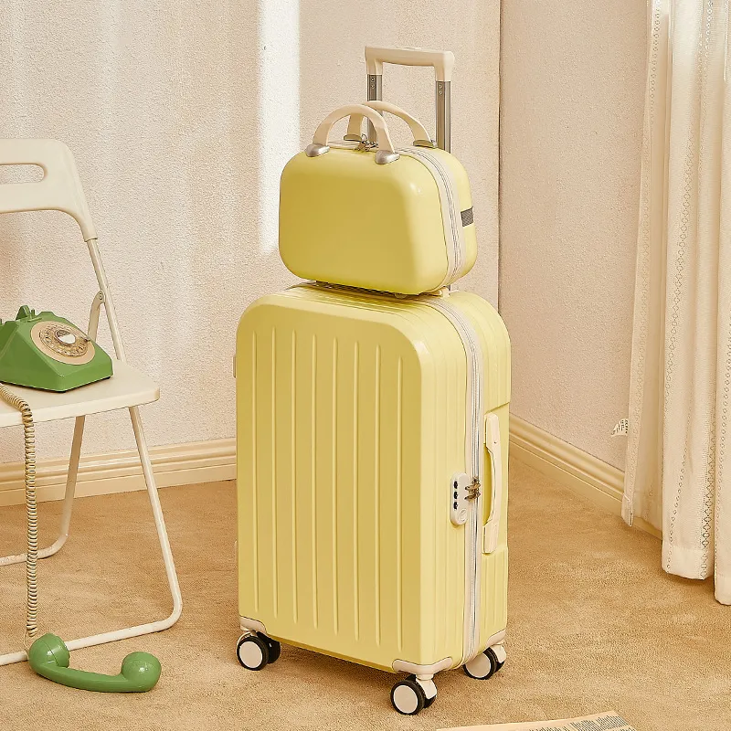 Women's Lightweight 20-inch Trolley Suitcase with Password Lock and 4-Way Spinner Wheels, Japanese Style Small Fresh Luggage for Students and Travelers thumbnail 8