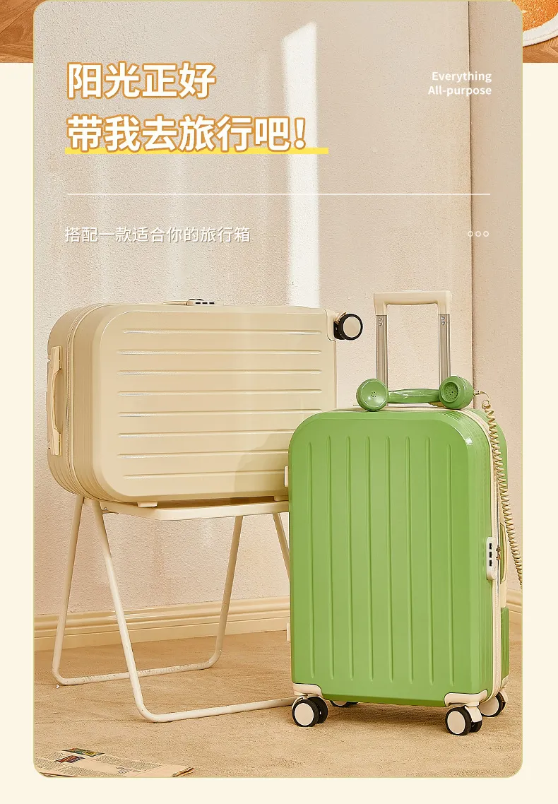 Women's Lightweight 20-inch Trolley Suitcase with Password Lock and 4-Way Spinner Wheels, Japanese Style Small Fresh Luggage for Students and Travelers showcase 8