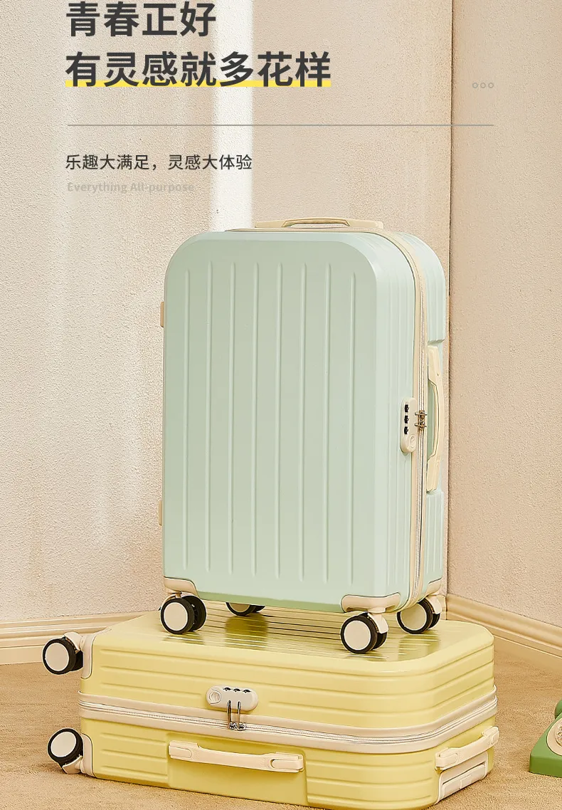 Women's Lightweight 20-inch Trolley Suitcase with Password Lock and 4-Way Spinner Wheels, Japanese Style Small Fresh Luggage for Students and Travelers showcase 5