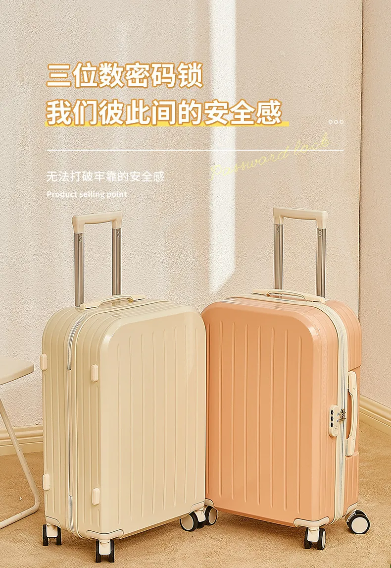 Women's Lightweight 20-inch Trolley Suitcase with Password Lock and 4-Way Spinner Wheels, Japanese Style Small Fresh Luggage for Students and Travelers showcase 11