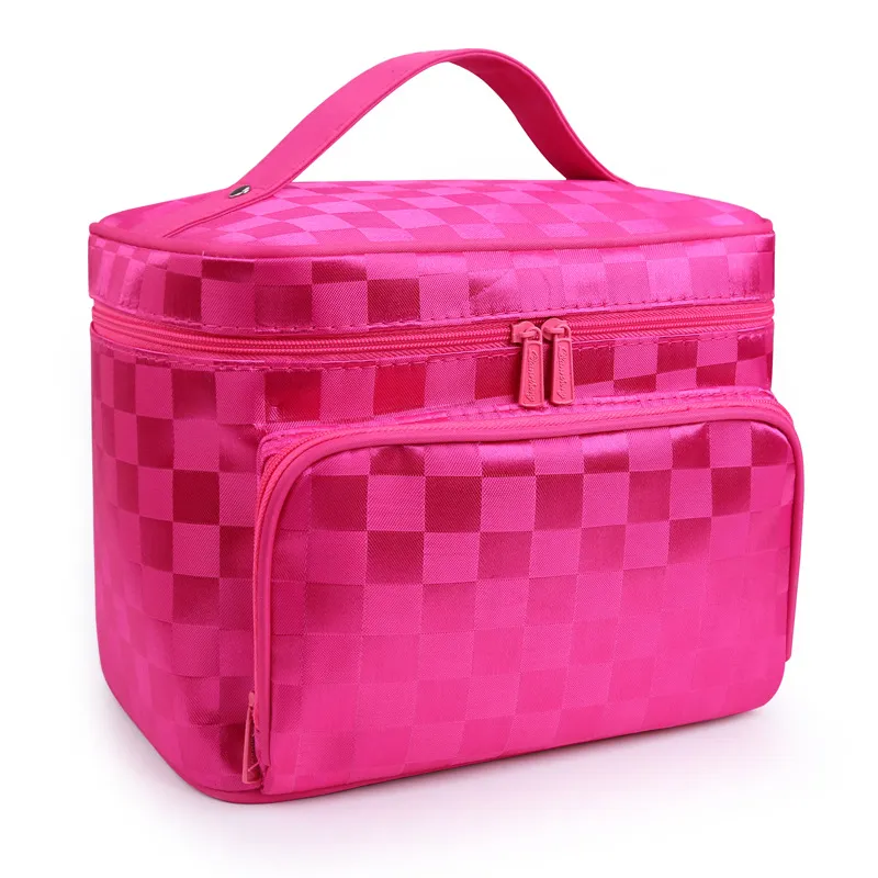 Portable Foldable Jacquard Cosmetic Bag for Women - Large Capacity Travel Toiletry Organizer with Jewelry Storage, Ideal for Travel Supplies thumbnail 5