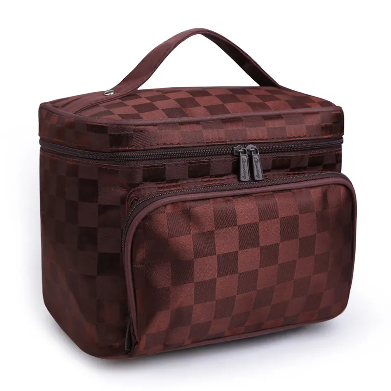 Portable Foldable Jacquard Cosmetic Bag for Women - Large Capacity Travel Toiletry Organizer with Jewelry Storage, Ideal for Travel Supplies thumbnail 7