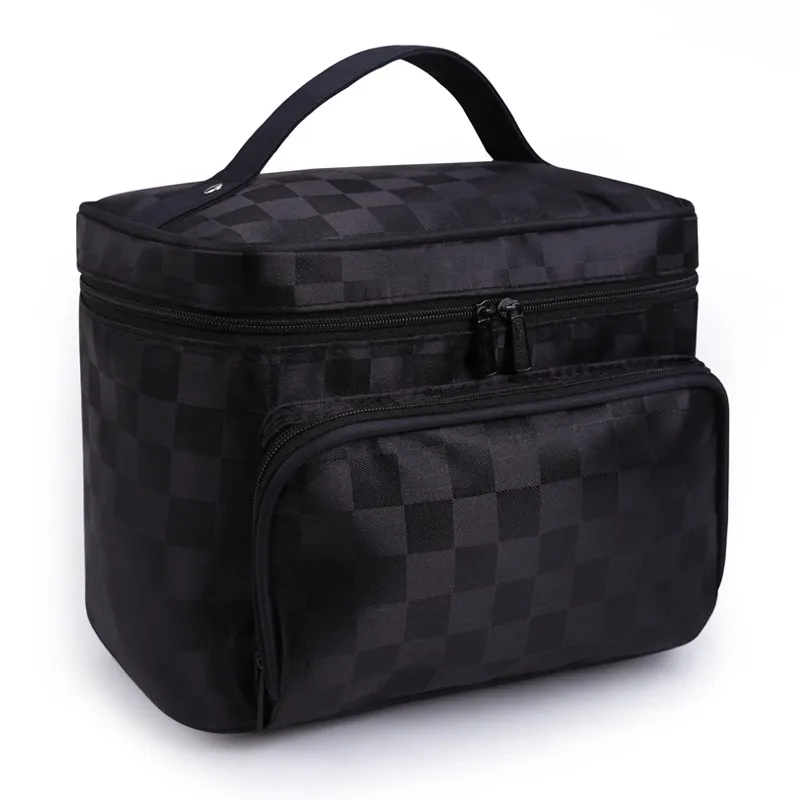 Portable Foldable Jacquard Cosmetic Bag for Women - Large Capacity Travel Toiletry Organizer with Jewelry Storage, Ideal for Travel Supplies thumbnail 9