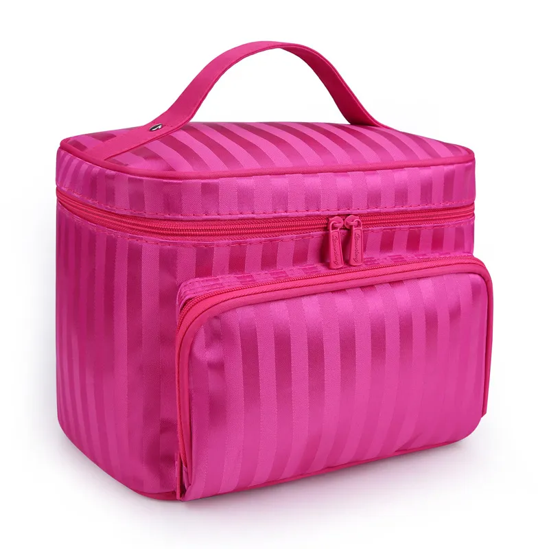 Portable Foldable Jacquard Cosmetic Bag for Women - Large Capacity Travel Toiletry Organizer with Jewelry Storage, Ideal for Travel Supplies thumbnail 8