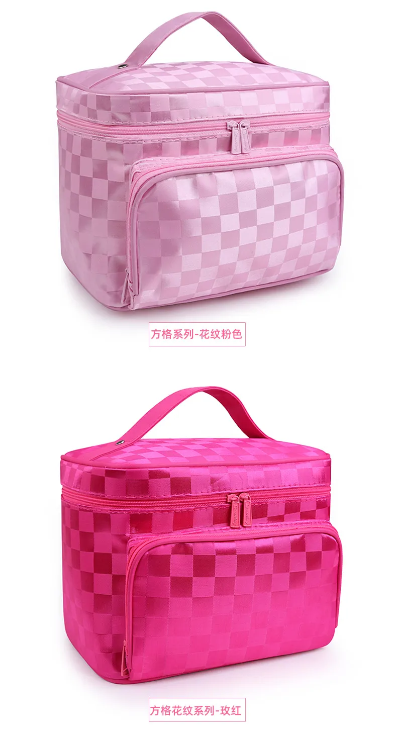 Portable Foldable Jacquard Cosmetic Bag for Women - Large Capacity Travel Toiletry Organizer with Jewelry Storage, Ideal for Travel Supplies showcase 13