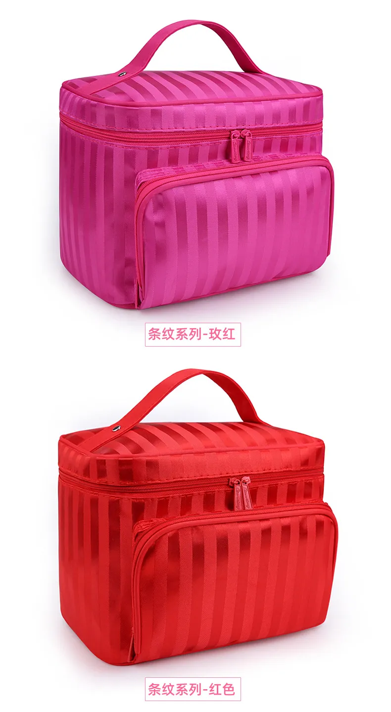Portable Foldable Jacquard Cosmetic Bag for Women - Large Capacity Travel Toiletry Organizer with Jewelry Storage, Ideal for Travel Supplies showcase 11
