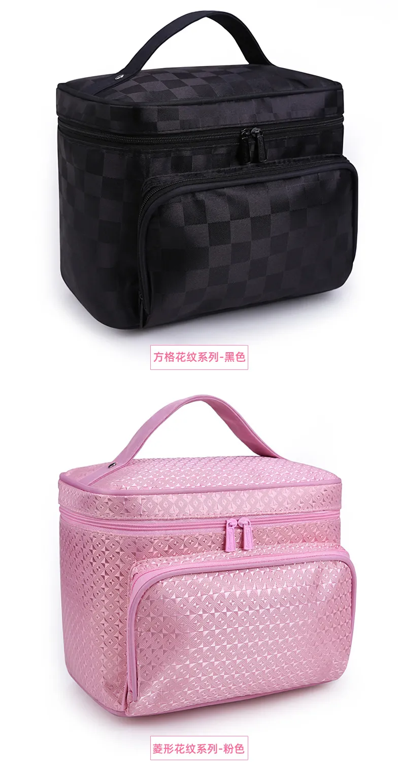 Portable Foldable Jacquard Cosmetic Bag for Women - Large Capacity Travel Toiletry Organizer with Jewelry Storage, Ideal for Travel Supplies showcase 16