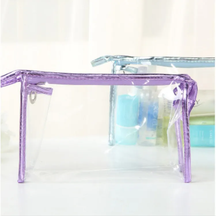 Transparent Portable Cosmetic Bag for Women, Fashionable Travel Toiletry Organizer, Clear Makeup Pouch, Versatile Storage Briefcase for Beauty Essentials thumbnail 3