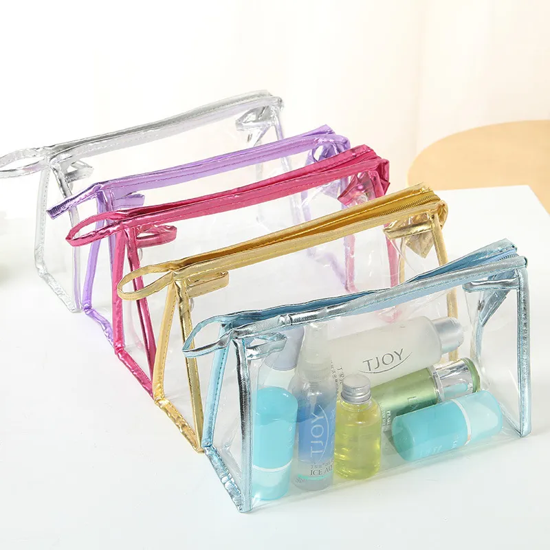 Transparent Portable Cosmetic Bag for Women, Fashionable Travel Toiletry Organizer, Clear Makeup Pouch, Versatile Storage Briefcase for Beauty Essentials thumbnail 1