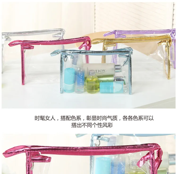 Transparent Portable Cosmetic Bag for Women, Fashionable Travel Toiletry Organizer, Clear Makeup Pouch, Versatile Storage Briefcase for Beauty Essentials showcase 4