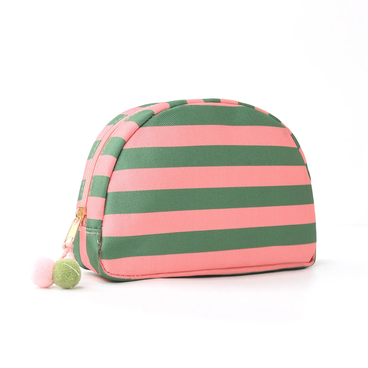 Striped Shell Cosmetic Bag Large Capacity Dopamine Storage Pouch Simple Travel Makeup Organizer Bag for Women - Image 2