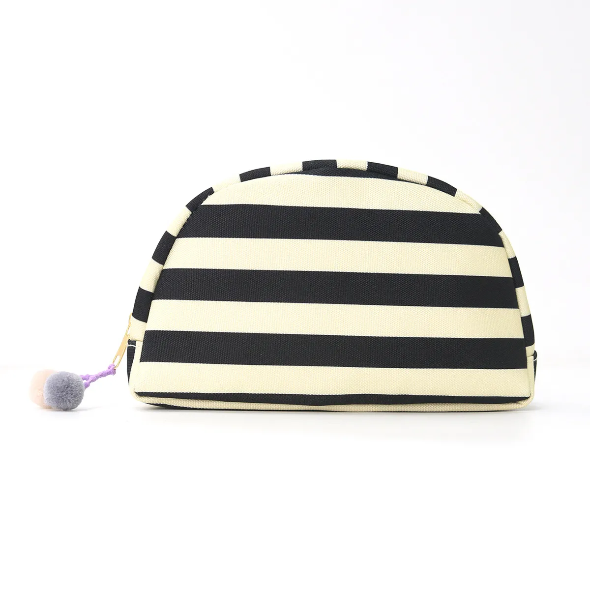 Striped Shell Cosmetic Bag Large Capacity Dopamine Storage Pouch Simple Travel Makeup Organizer Bag for Women - Image 9
