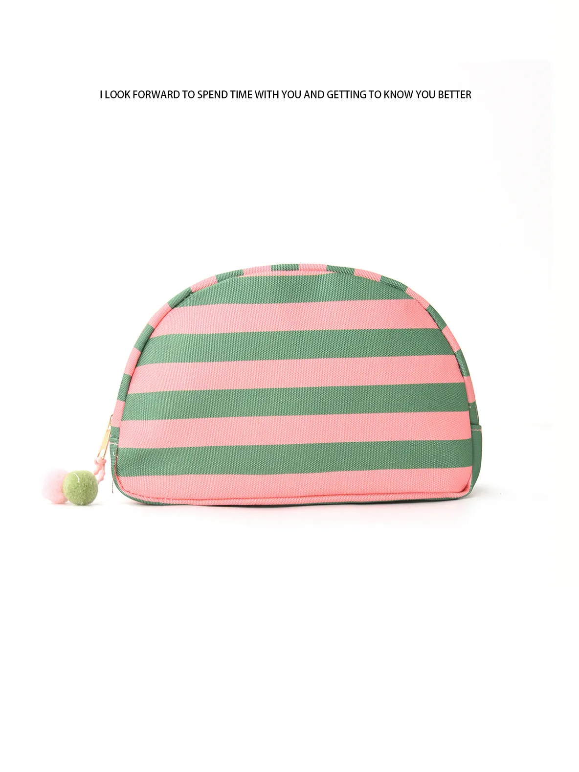 Striped Shell Cosmetic Bag Large Capacity Dopamine Storage Pouch Simple Travel Makeup Organizer Bag for Women showcase 3