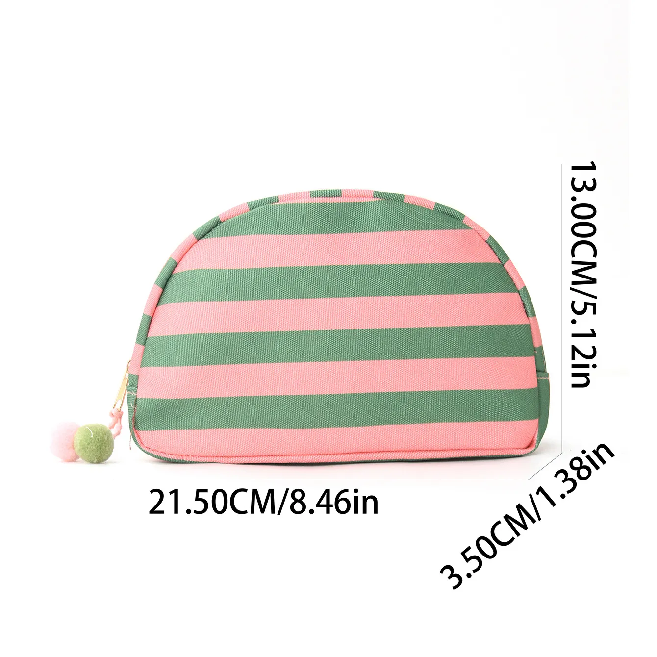 Striped Shell Cosmetic Bag Large Capacity Dopamine Storage Pouch Simple Travel Makeup Organizer Bag for Women - Image 4