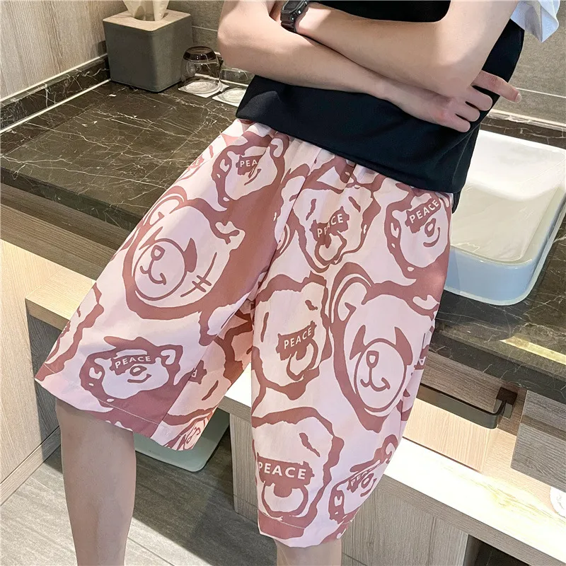 Men's Summer Sports Shorts Loose Fit Casual Basketball Pants for Students, Trendy Wide Leg Design for Night Running, Thin Breathable Medium Length thumbnail 7