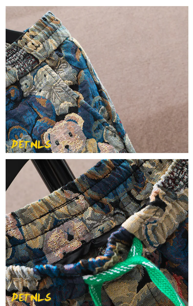 Men's 3D Cartoon Bear Embroidered Casual Shorts - Trendy Summer Breathable Cotton Blend Shorts for Daily Wear showcase 12