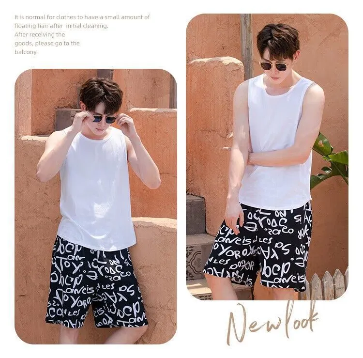 Men's Summer Cotton Silk Rayon Beach Pants - Loose Fit Casual Home Pajama Shorts for Plus Size showcase 6