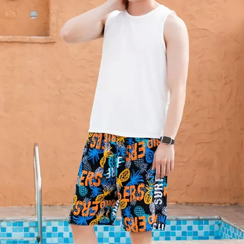 Men's Summer Cotton Silk Rayon Beach Pants - Loose Fit Casual Home Pajama Shorts for Plus Size showcase 8