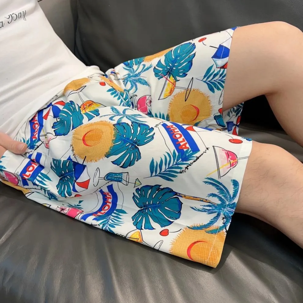 Men's Summer Cotton Silk Rayon Beach Pants - Loose Fit Casual Home Pajama Shorts for Plus Size showcase 12