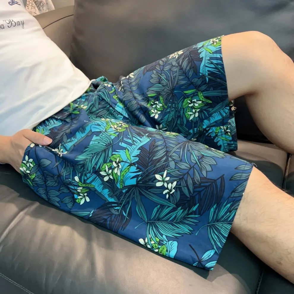 Men's Summer Cotton Silk Rayon Beach Pants - Loose Fit Casual Home Pajama Shorts for Plus Size showcase 16