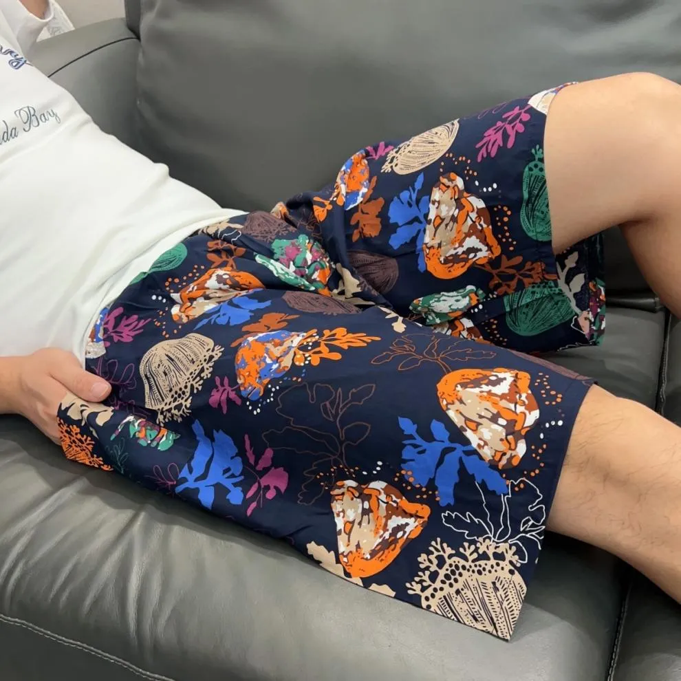 Men's Summer Cotton Silk Rayon Beach Pants - Loose Fit Casual Home Pajama Shorts for Plus Size showcase 17