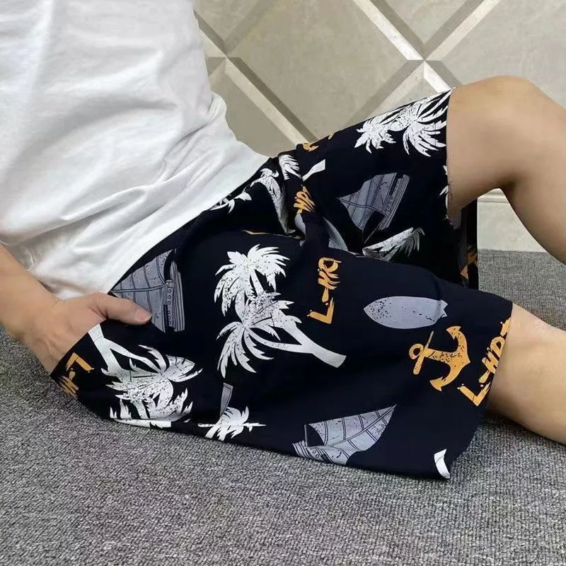 Men's Hawaiian Print Rayon Shorts - Quick-Drying Casual Beach Summer Fashion Pants for Sports & Leisure showcase 15