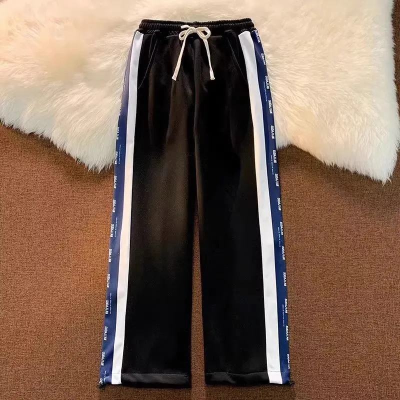 Men's Summer Thin Casual Pants Loose Fit Drawstring Sweatpants Student Sports Long Trousers Breathable Lightweight thumbnail 9