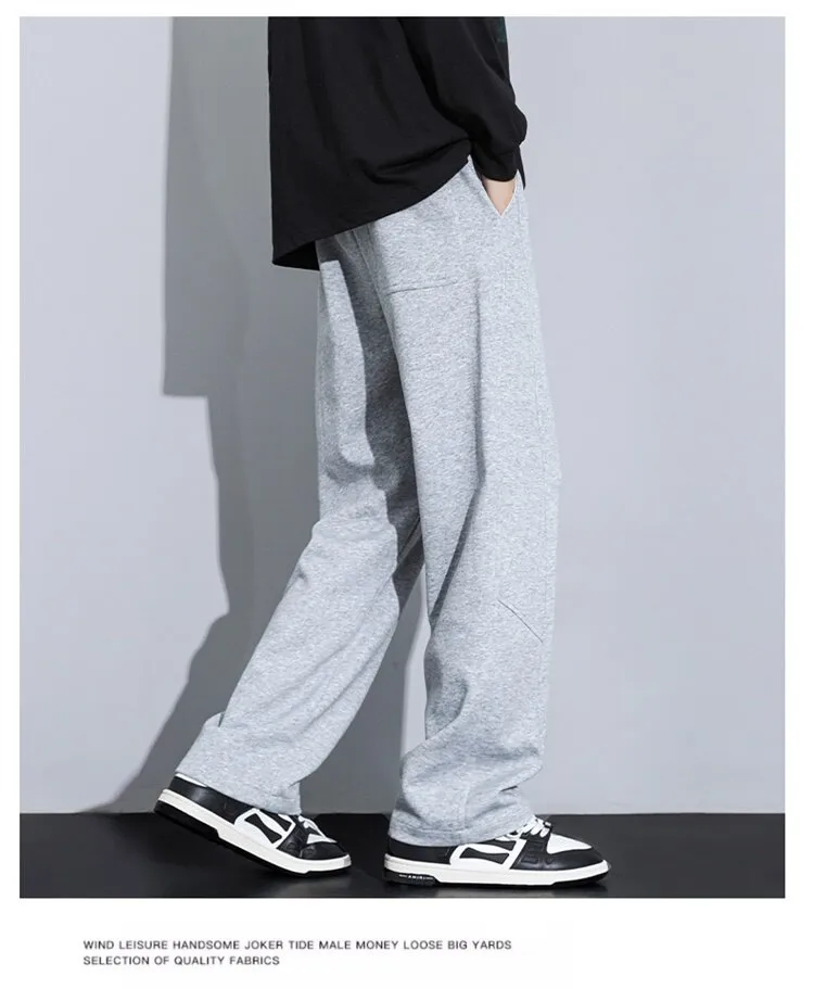 Men's Loose Straight-Leg Sweatpants Spring Autumn Casual Cotton Sports Pants for Teenagers & Students Fashionable Comfort showcase 17