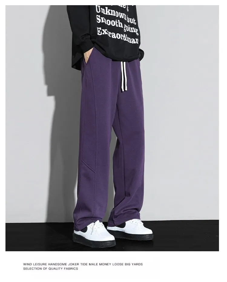 Men's Loose Straight-Leg Sweatpants Spring Autumn Casual Cotton Sports Pants for Teenagers & Students Fashionable Comfort showcase 19