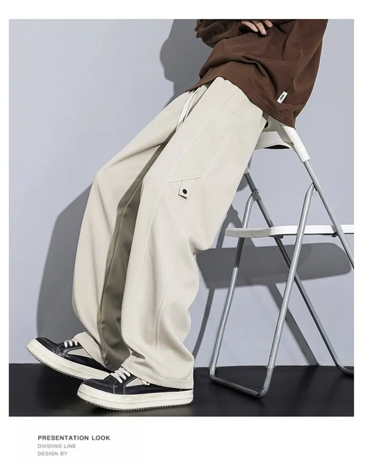 Men's Loose Straight-Leg Sweatpants Spring Autumn Casual Cotton Sports Pants for Teenagers & Students Fashionable Comfort showcase 12