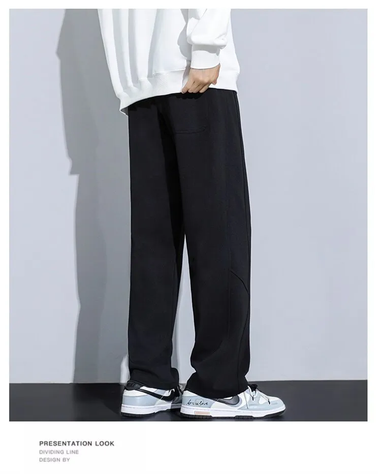 Men's Loose Straight-Leg Sweatpants Spring Autumn Casual Cotton Sports Pants for Teenagers & Students Fashionable Comfort showcase 9
