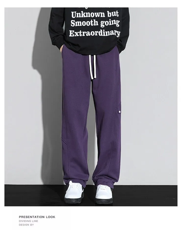 Men's Loose Straight-Leg Sweatpants Spring Autumn Casual Cotton Sports Pants for Teenagers & Students Fashionable Comfort showcase 20