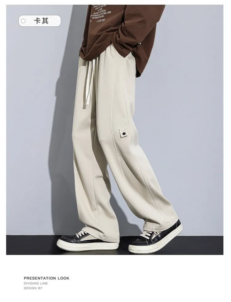 Men's Loose Straight-Leg Sweatpants Spring Autumn Casual Cotton Sports Pants for Teenagers & Students Fashionable Comfort showcase 10