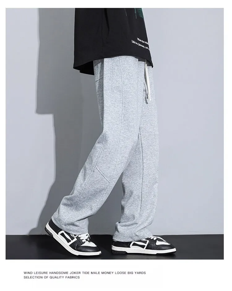 Men's Loose Straight-Leg Sweatpants Spring Autumn Casual Cotton Sports Pants for Teenagers & Students Fashionable Comfort showcase 15