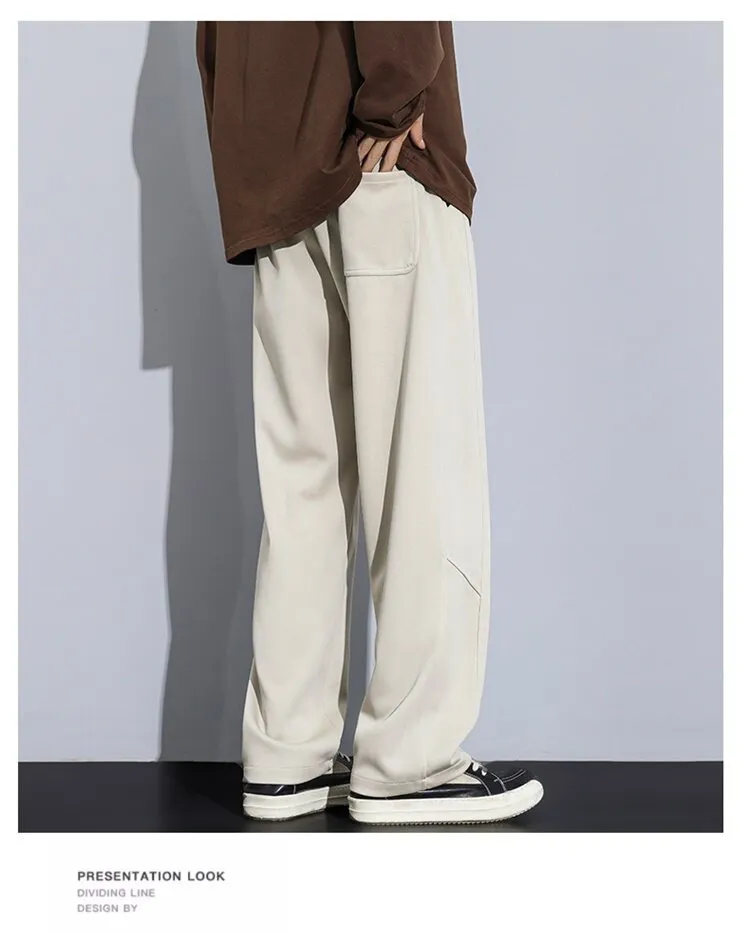 Men's Loose Straight-Leg Sweatpants Spring Autumn Casual Cotton Sports Pants for Teenagers & Students Fashionable Comfort showcase 13