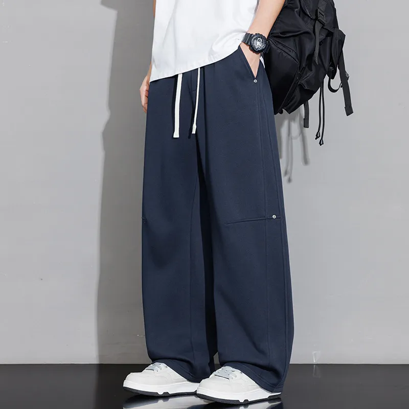 Men's Loose Straight-Leg Sweatpants Spring Autumn Casual Cotton Sports Pants for Teenagers & Students Fashionable Comfort thumbnail 8