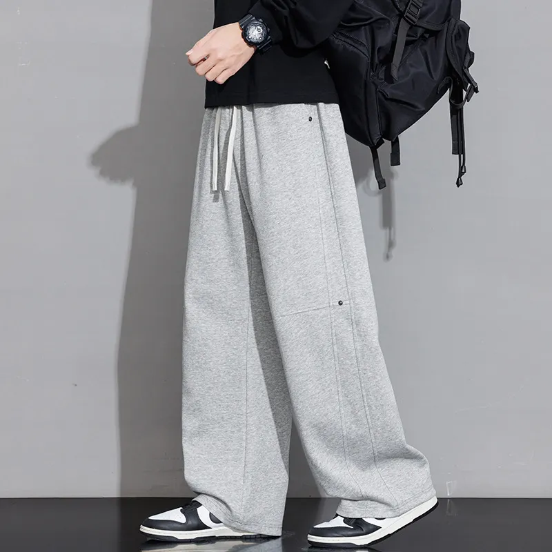 Men's Loose Straight-Leg Sweatpants Spring Autumn Casual Cotton Sports Pants for Teenagers & Students Fashionable Comfort thumbnail 1