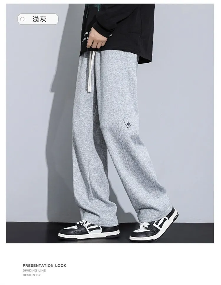 Men's Loose Straight-Leg Sweatpants Spring Autumn Casual Cotton Sports Pants for Teenagers & Students Fashionable Comfort showcase 14