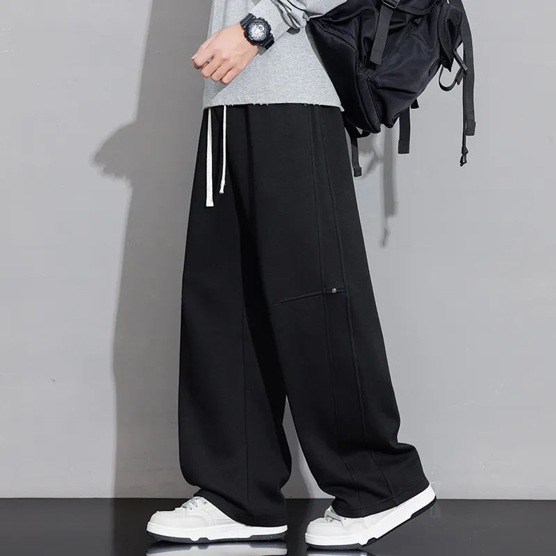 Men's Loose Straight-Leg Sweatpants Spring Autumn Casual Cotton Sports Pants for Teenagers & Students Fashionable Comfort thumbnail 2
