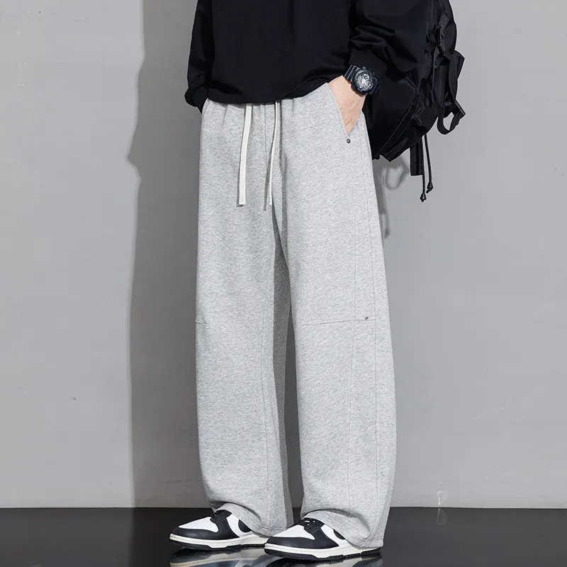 Men's Loose Straight-Leg Sweatpants Spring Autumn Casual Cotton Sports Pants for Teenagers & Students Fashionable Comfort thumbnail 6