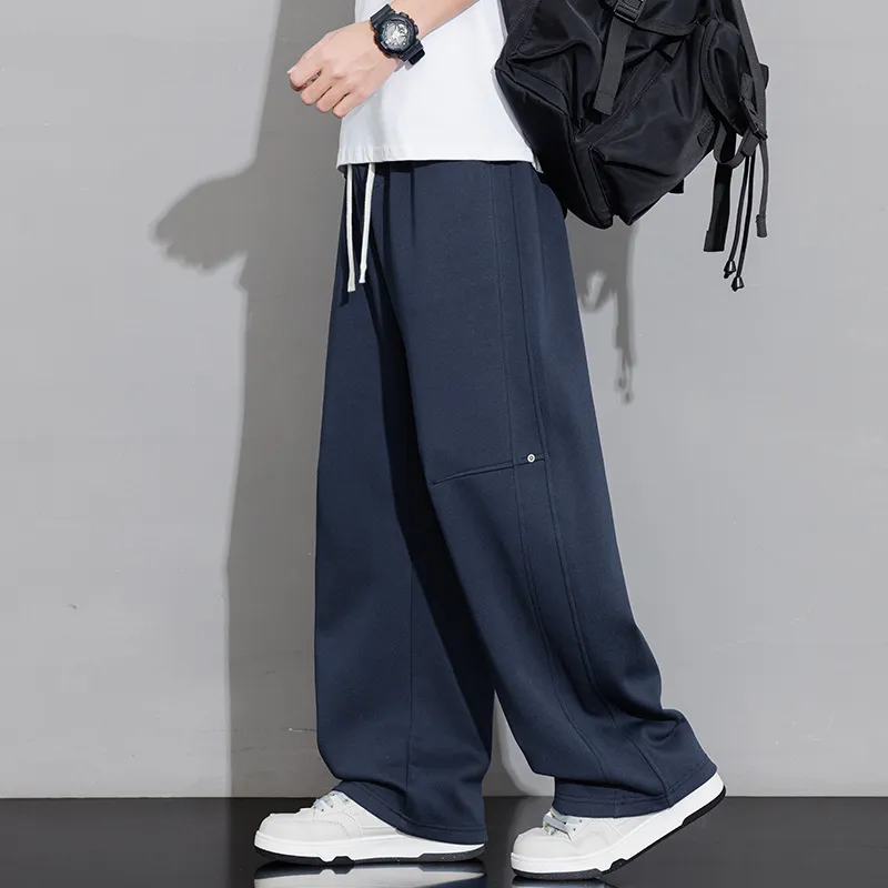 Men's Loose Straight-Leg Sweatpants Spring Autumn Casual Cotton Sports Pants for Teenagers & Students Fashionable Comfort thumbnail 3