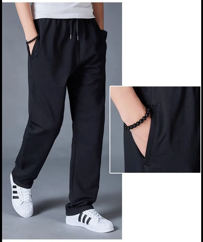 Men's Casual Cotton Sweatpants Loose Fit Straight Leg Joggers Breathable Lightweight Sports Pants for Summer showcase 12